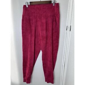Oalka High Rise Heather Red Leggings Phone pocket Stretchy Spandex XL